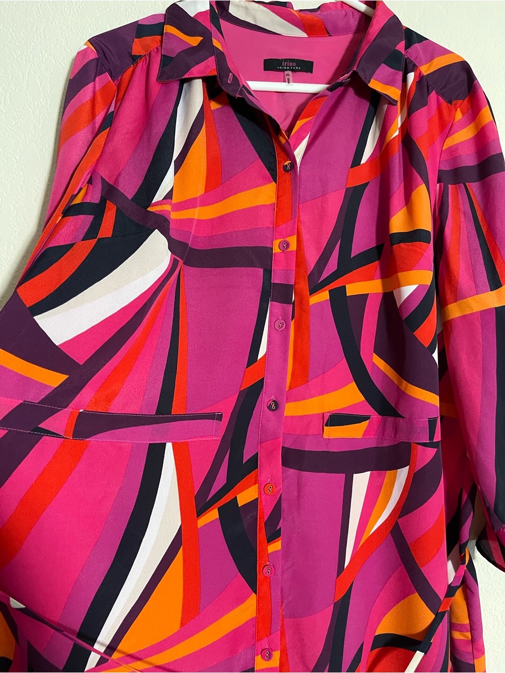Trina Turk Nat Geometric Shirtdress Size XL - Picture 4 of 16
